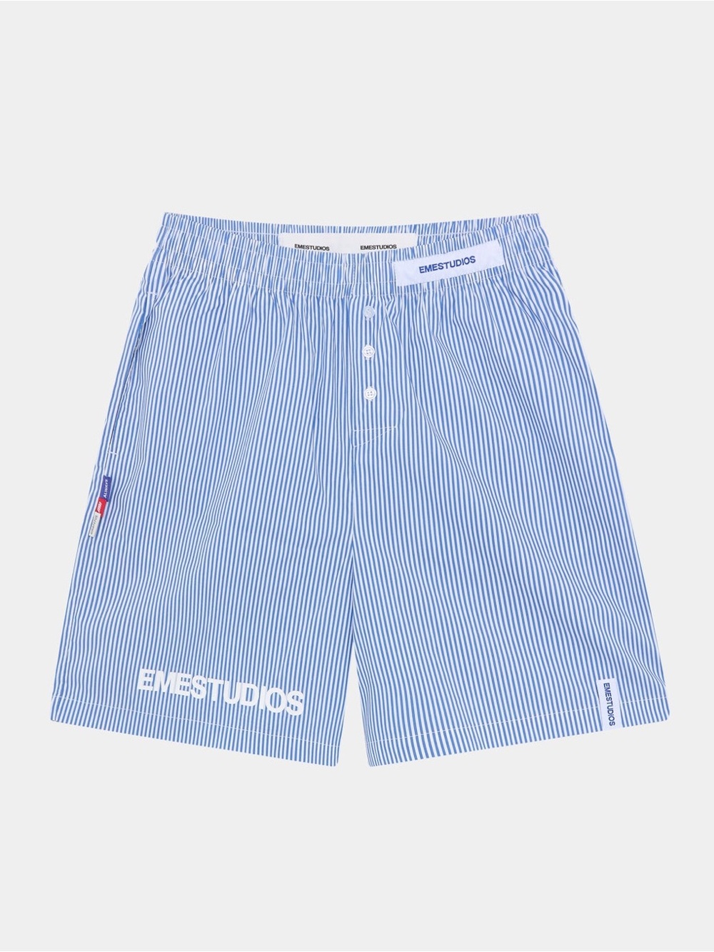 Eme Studios Jammies LS Blue Striped Cotton Logo Boxer Shorts NEW Size 40 - Picture 2 of 14